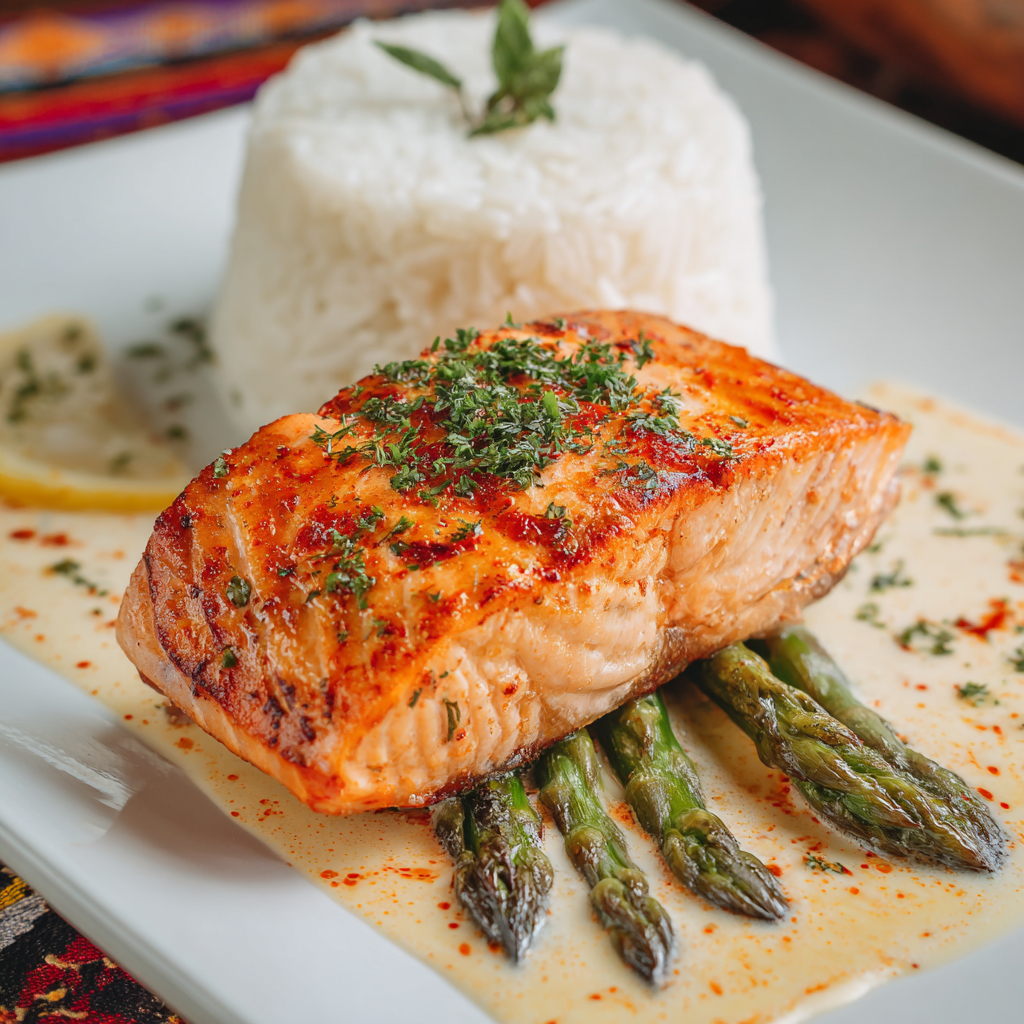 Salmón con espárragos